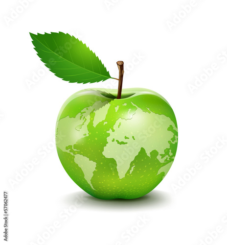 Green apple earth design, vector illustration