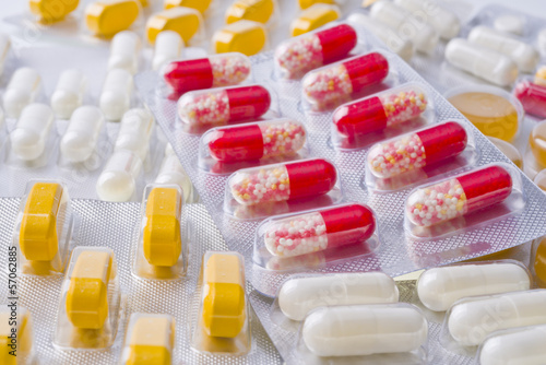 Fotografie, Tablou Pills in blister pack macro