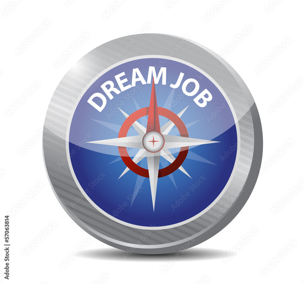 dream job compass guide to your way. illustration