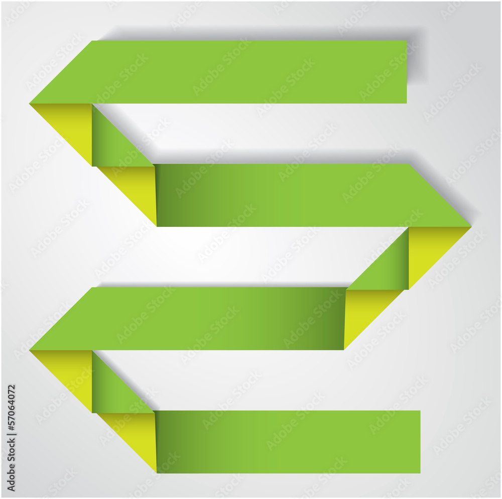 Green Origami Style Folded Paper Banner Vector Background. Green Origami Style Folded Paper Banner Vector Background.