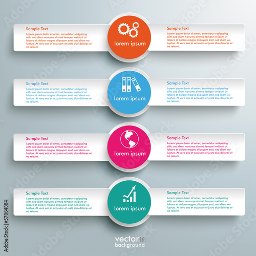 Three White Banners Infographic 4 Options
