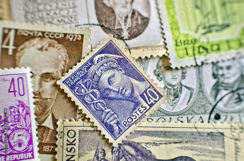 mixture of old stamps from various countries