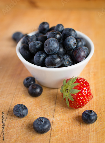 Blueberries and strawberry