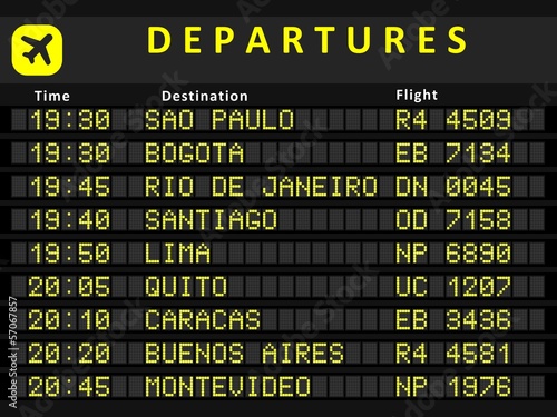 South America departures - vector illustration