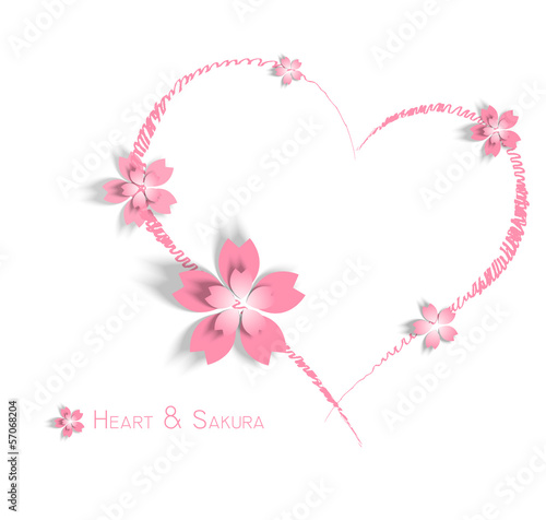 flower and heart on wedding or valentine‘ day