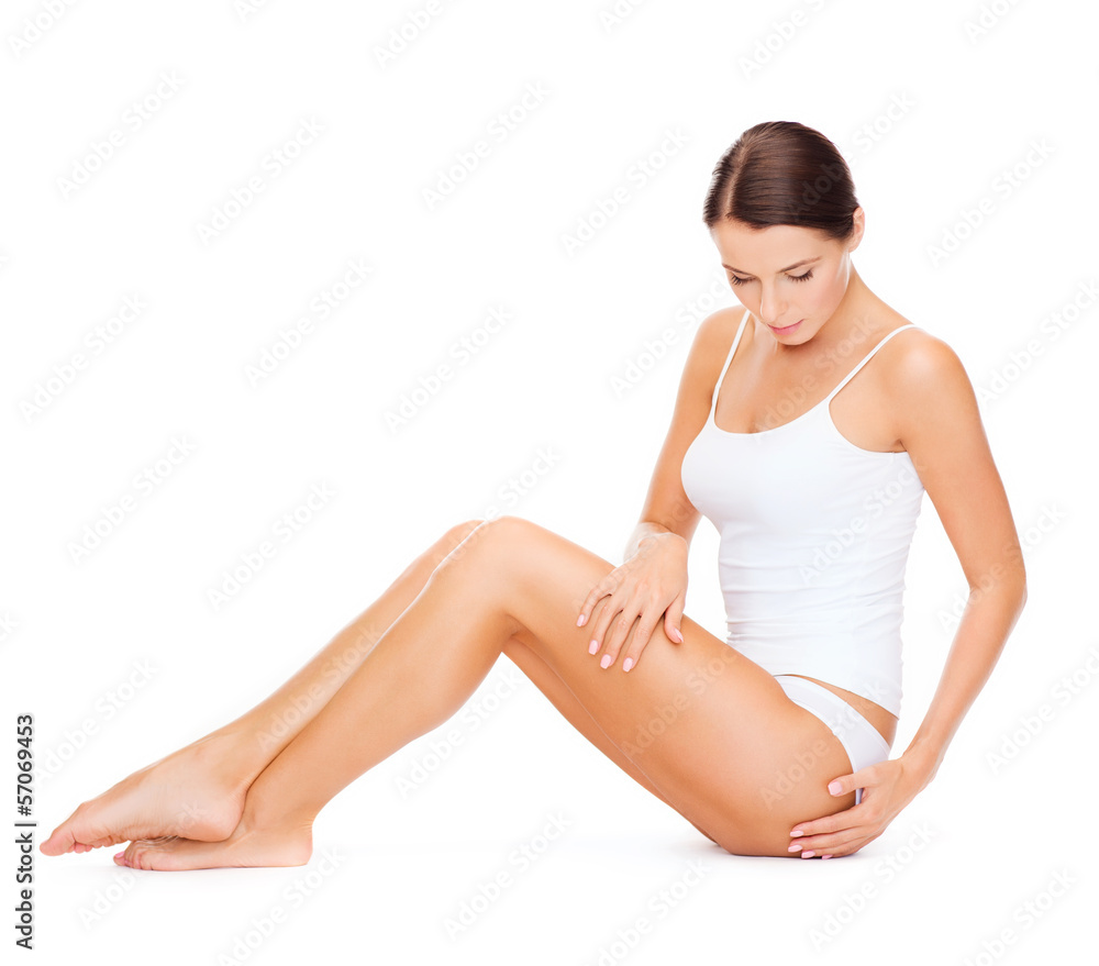 beautiful woman in white cotton underwear beautiful woman in white cotton underwear