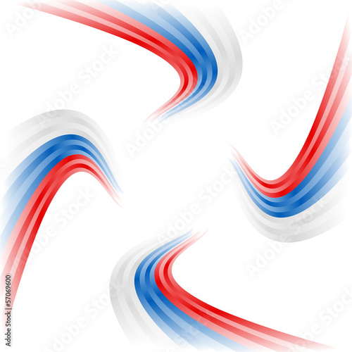 Abstract waving Russian, Czech and Slovakian flag