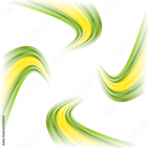 Abstract Brazilian waving flag isolated on white background