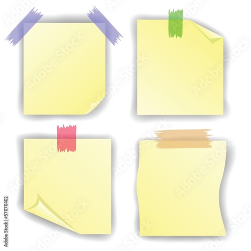 Yellow notice papers