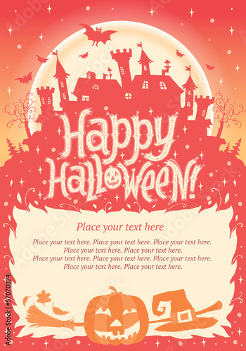 Halloween poster, card, background or party invitation.