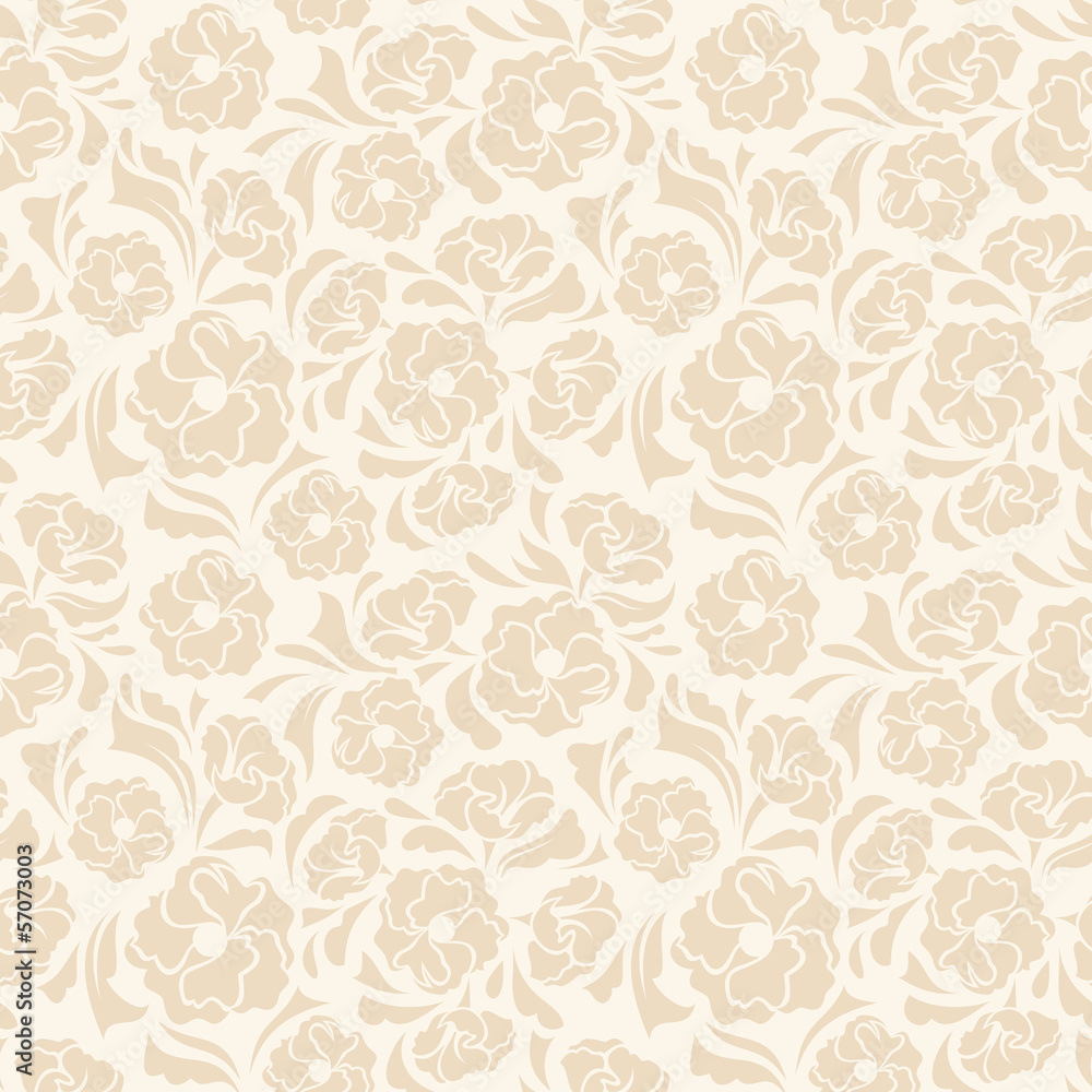 Delicate beige floral pattern in vintage style