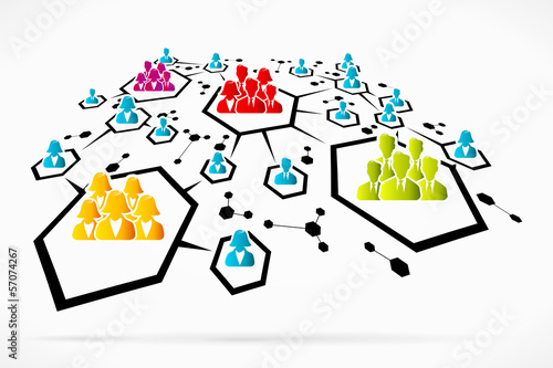 Abstract network groups social media business