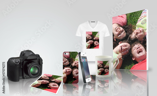 Obraz na plátně Tirage photo - impression sur objet - enfants rires