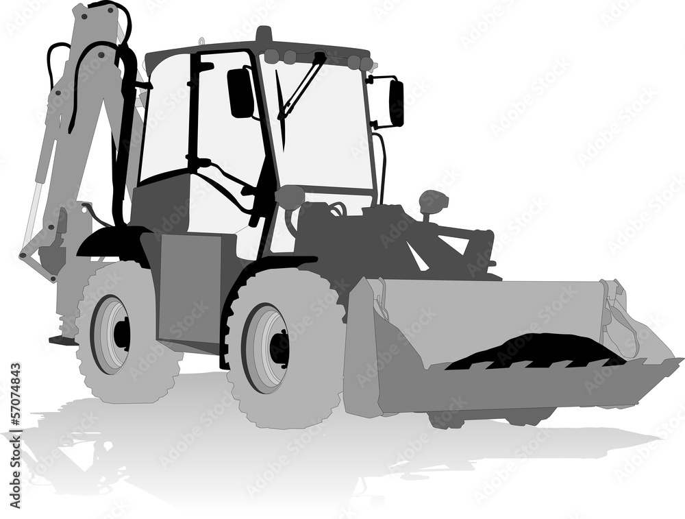 Naklejka premium Vector silhouette of a tractor of road service