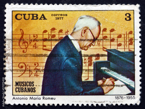 Postage stamp Cuba 1977 Antonio Maria Romeu, Cuban Pianist