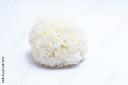 Single rice ball on white background
