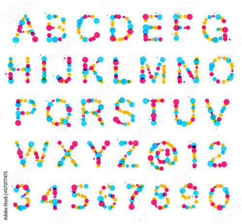 Fototapeta Naklejka Na Ścianę i Meble -  ABC alphabet made of blot spots
