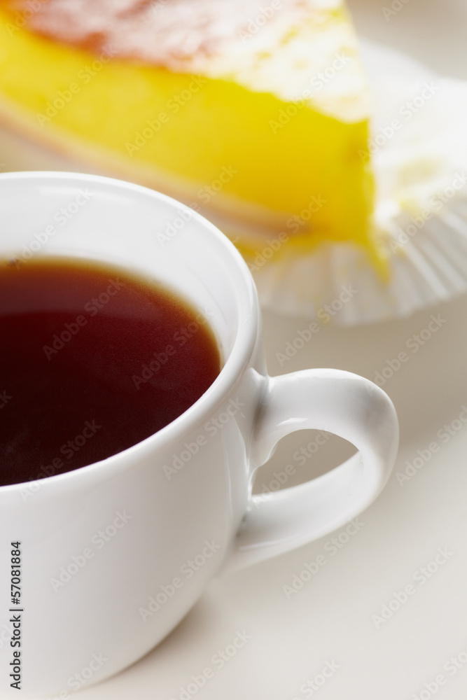 Tea and cake on white a Tea and cake on white a