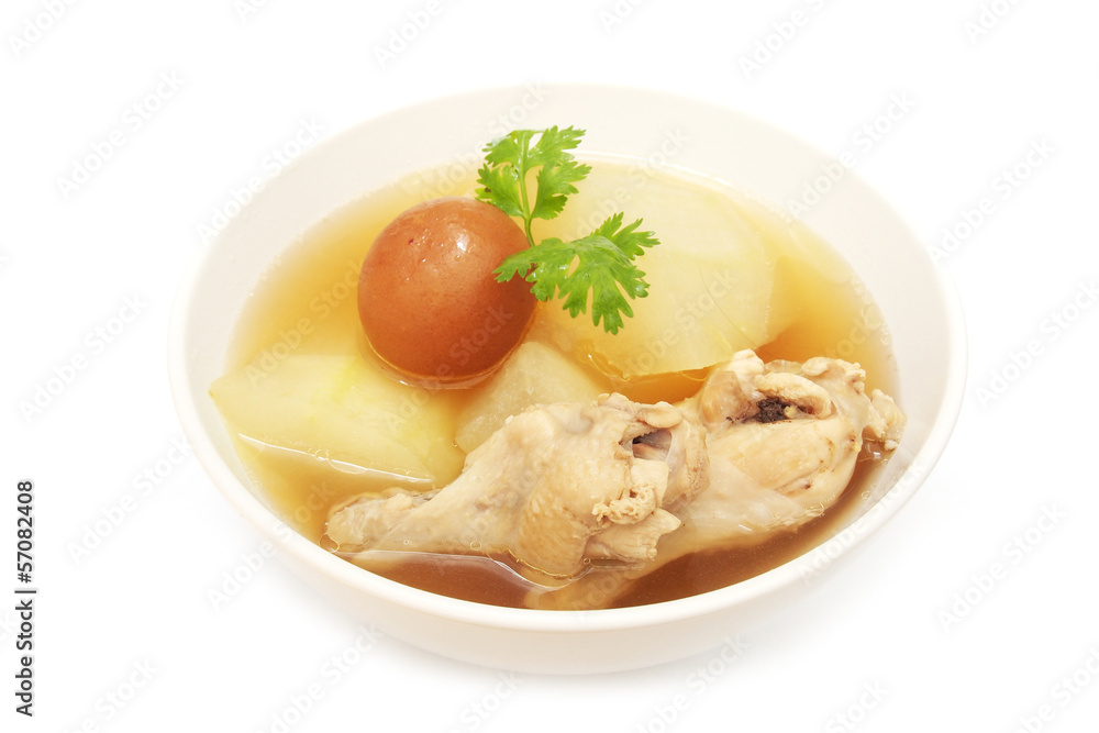 chicken soup with wax gourd and pickled lemon