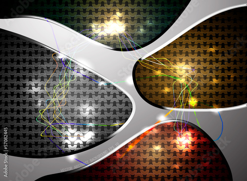 Abstract colorful line with lighting on pattern background