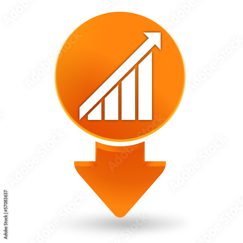 statistiques en hausse sur signet orange