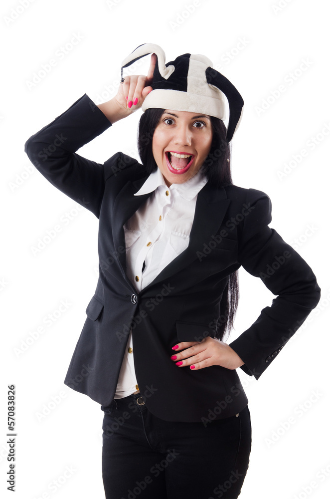 Businessman clown isolated on white Businessman clown isolated on white