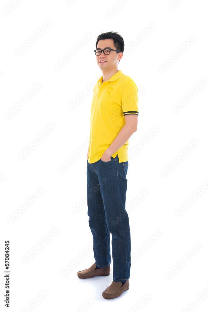 Fototapeta premium Full body shot of a teenager in casual attire