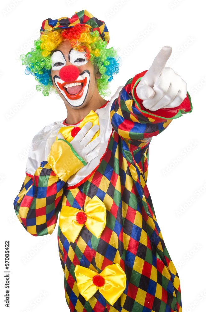 Funny clown isolated on white Funny clown isolated on white