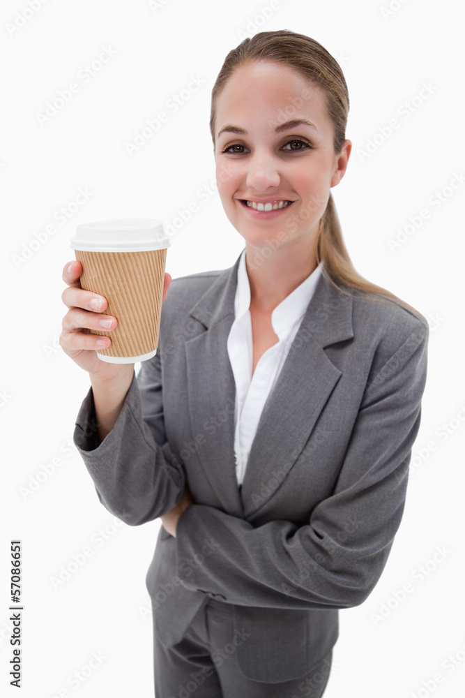 Portrait of a businesswoman holding a takeaway coffee Portrait of a businesswoman holding a takeaway coffee