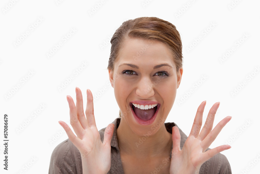 Young woman is excited Young woman is excited