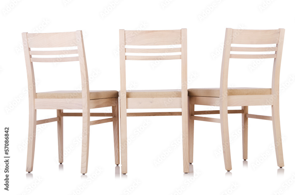Set of chairs isolated on white