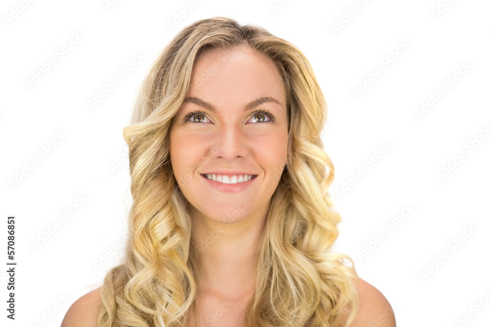 Happy curly haired blonde posing Happy curly haired blonde posing