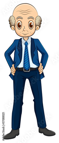 An old businessman with a bald hair