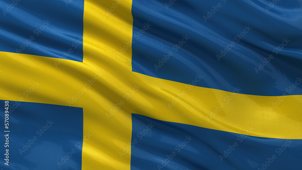 Flag of Sweden waving in the wind Flag of Sweden waving in the wind