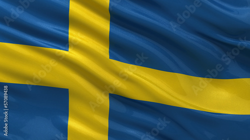 Flag of Sweden waving in the wind #57089438