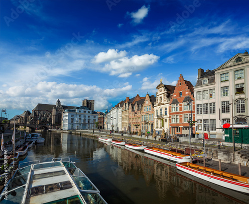 Ghent canal. Ghent, Belgium