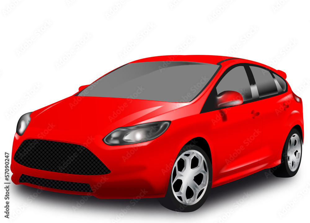 Auto utilitaria sportiva rossa