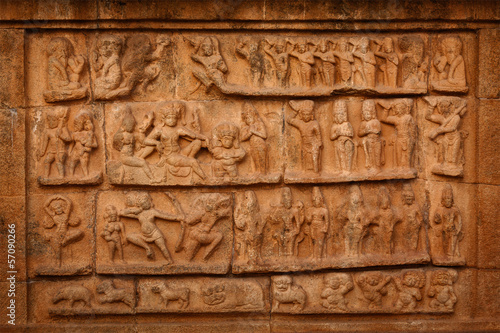 Bas relief. Brihadishwara Temple, Tanjore