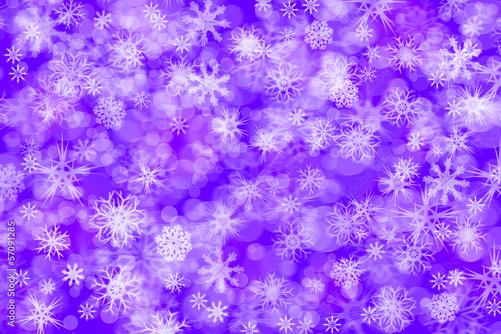 Decorative christmas background with bokeh lights and snowflakes Decorative christmas background with bokeh lights and snowflakes