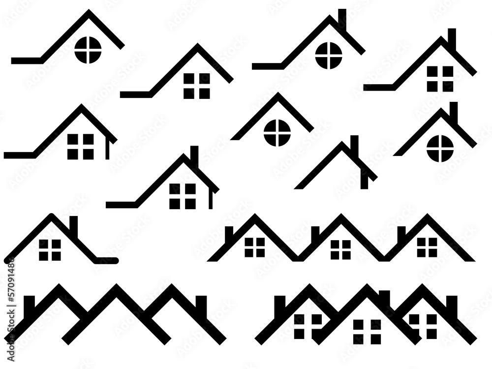 House roof set illustrated on white House roof set illustrated on white