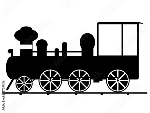 Locomotive illustrated in white