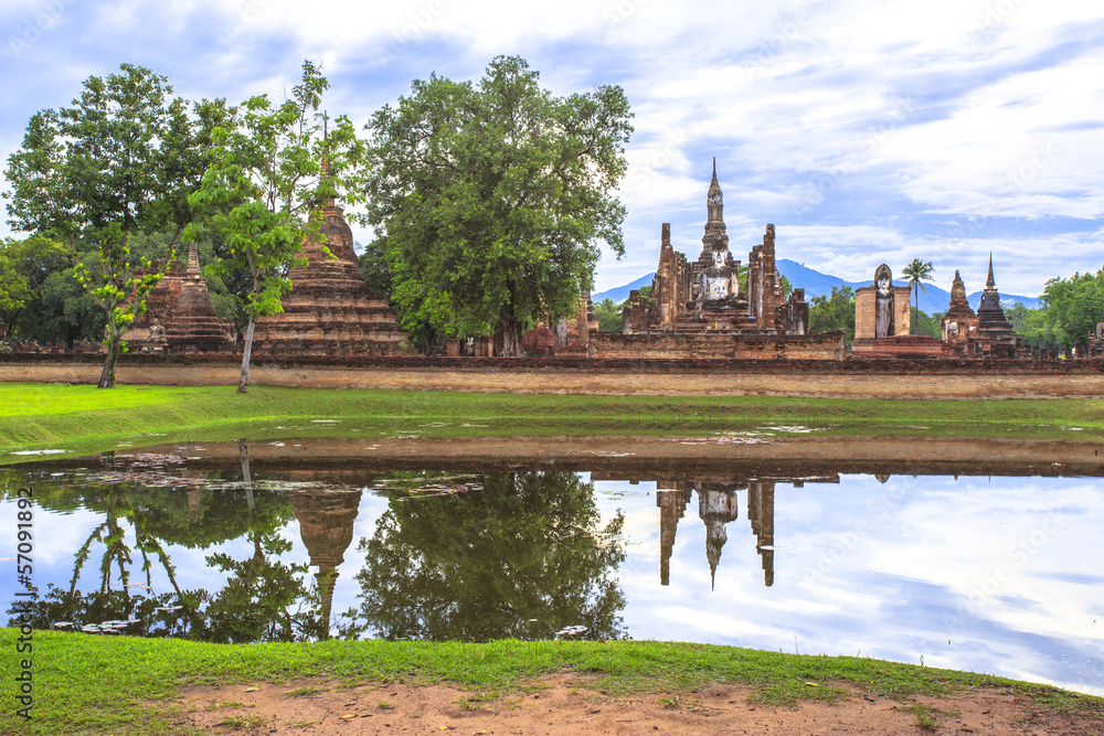 Reflections Beautiful Scenery  of Mahathat Temple