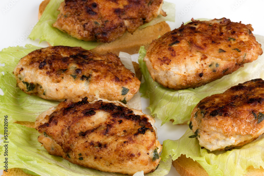 Fried cutlets with bread
