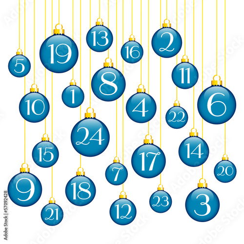 Advent Calendar Christmas Balls Blue/Gold