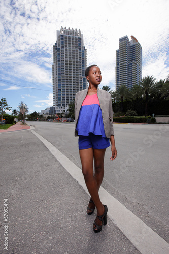 Woman posing in a Miami setting