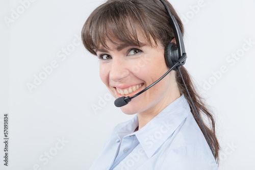 Lächelnde Frau mit Headset