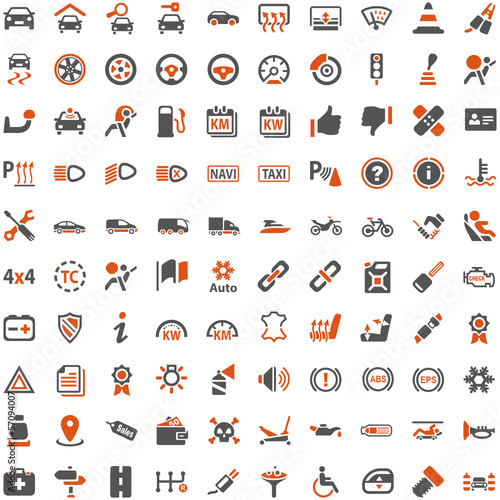 Orange Grey Webicons - Automobile Technology