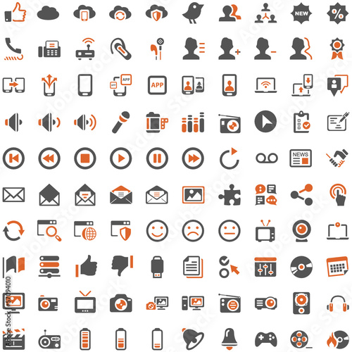 Orange Grey Webicons - Social Media Communicationicon