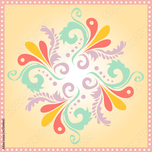 circular floral background pattern