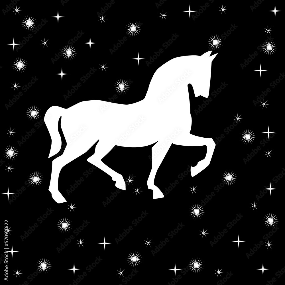 silhouette of horse on a black background silhouette of horse on a black background